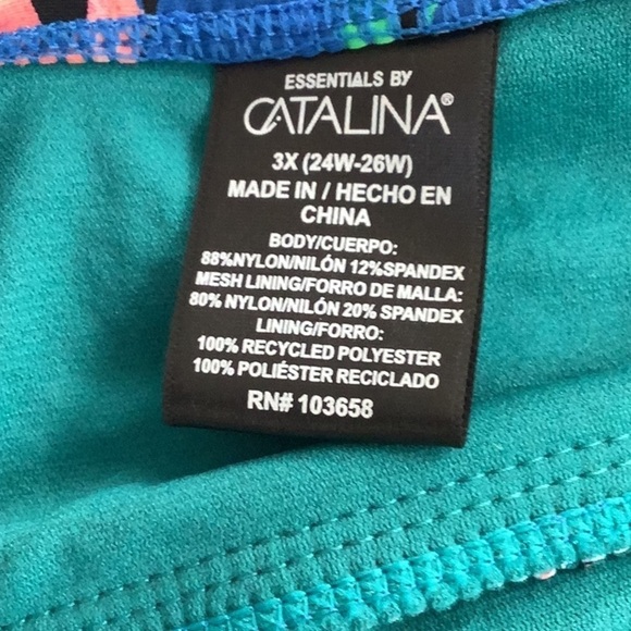 Essentials by Catalina Bright Floral Print One Piece Swimsuit New With Tags - Picture 5 of 6